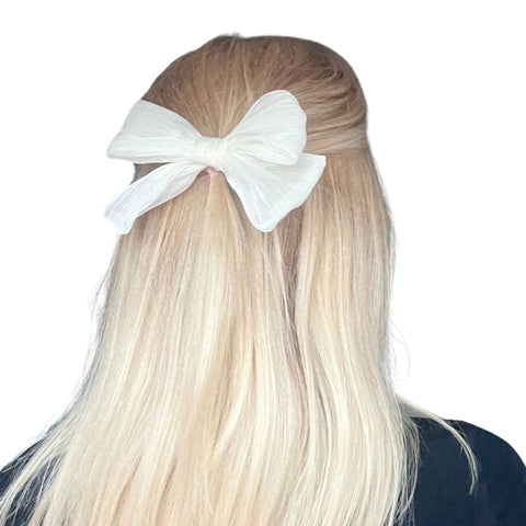 Pearl White Hair Bow